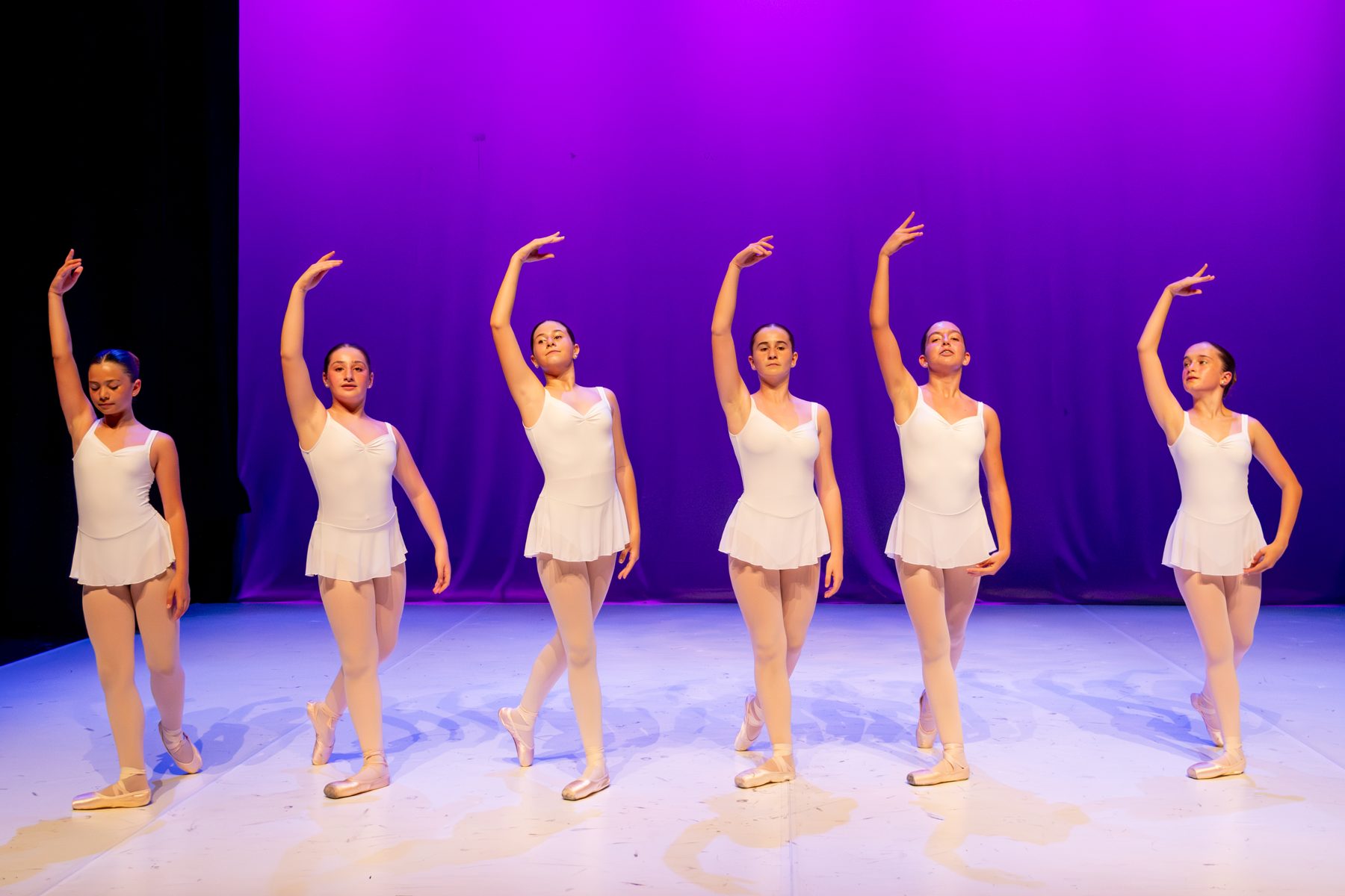 Alumnas de ballet en puntas